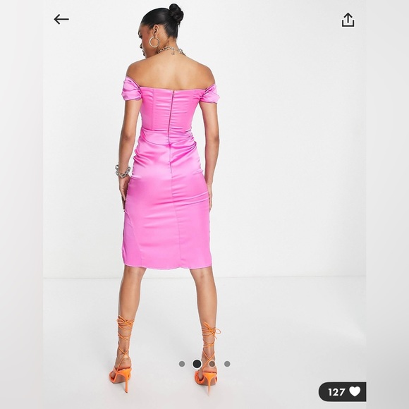 First Distraction Pink Satin Dress - Picture 3 of 8